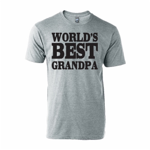James Paul Products World's Best Grandpa T-Shirt - Gray/Black Perspective: front