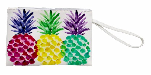 James Paul Products Pineapple Print Big Wristlet Perspective: front