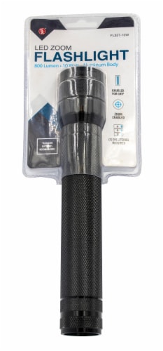 James Paul Products LED Zoom Flashlight - Black Perspective: front