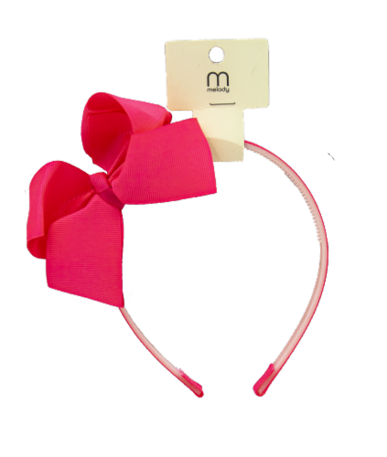 Melody Girls Pink Bow Headband Perspective: front