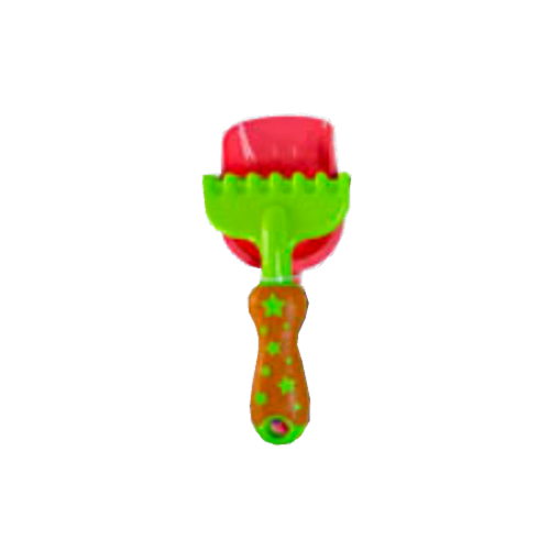 James Paul Products Shovel/Rake Star Print Sand Tool - Red/Green Perspective: front