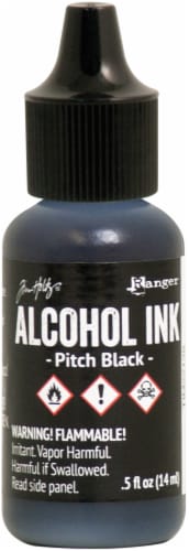 Tim Holtz Alcohol Ink .5oz-Pitch Black Perspective: front