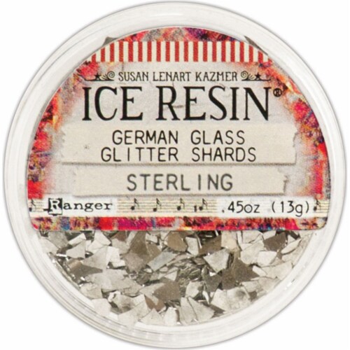 Ice Resin Glass Glitter Shards-Sterling Perspective: front
