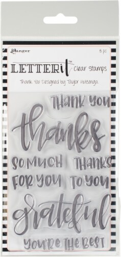 Ranger Letter It Clear Stamp Set 4 X6 -Thank You Perspective: front