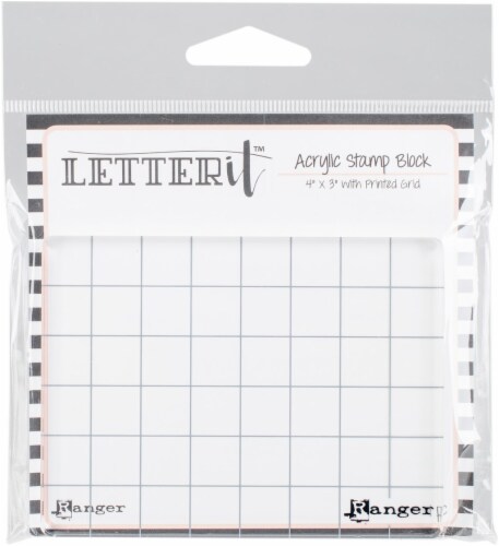 Ranger Letter It Acrylic Stamping Block 4 X3 Perspective: front