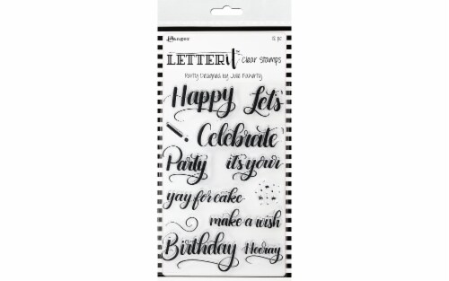 Ranger Letter It Clear Stamp Set Party Perspective: front