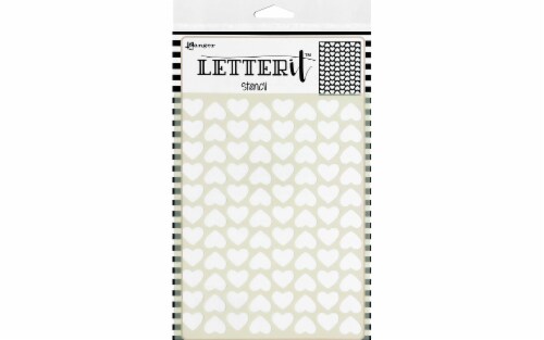 Ranger Letter It Stencil Treading Hearts Perspective: front
