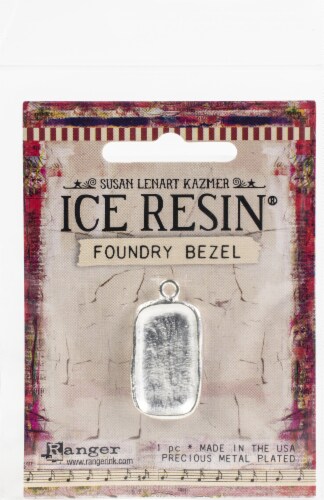 Ice Resin Foundry Bezel Collection-Silver Rectangle Disco Perspective: front