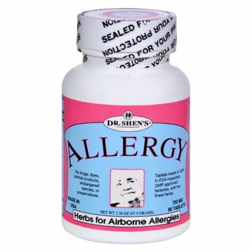 Dr. Shen's Formula A Min Kan Wan Allergy Pill - 750 mg - 90 Tablets Perspective: front