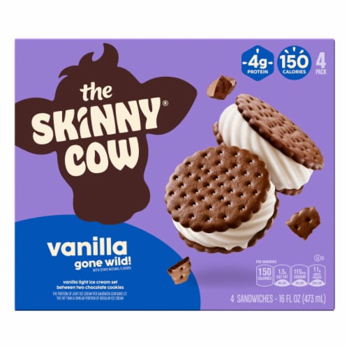 Skinny Cow Vanilla Gone Wild! Light Ice CreamSandwiches, 4 Count Perspective: front