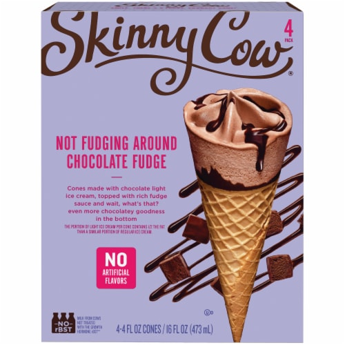 Skinny Cow® Chocolate Fudge Ice Cream Cones Perspective: front