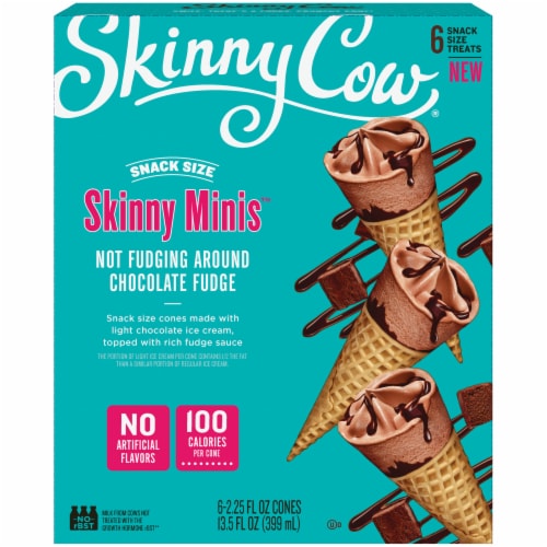 Skinny Cow Skinny Minis Not Fudging Around Chocolate Fudge Snack Size Cones 6 Count Perspective: front