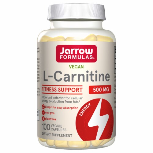 Jarrow Formulas L-Carnitine Veggie Liquid Capsules 500mg Perspective: front