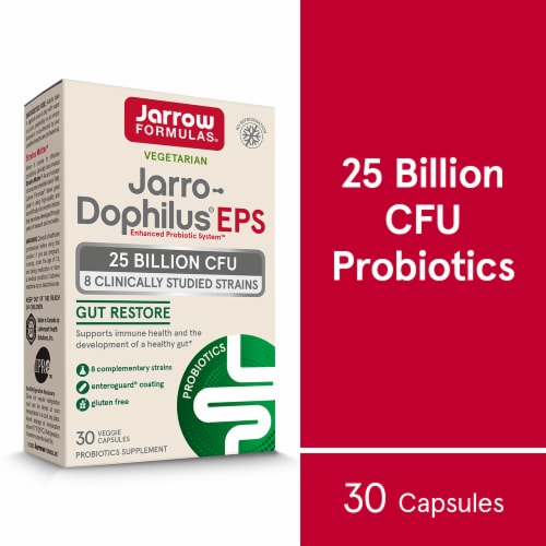Jarrow Formulas® Jarro-Dophilus® EPS Gut Restore Probiotics Veggie Capsules Perspective: front