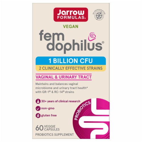 Jarrow Formulas® Fem Dophilus® Vaginal & Urinary Tract Probiotics Veggie Capsules Perspective: front