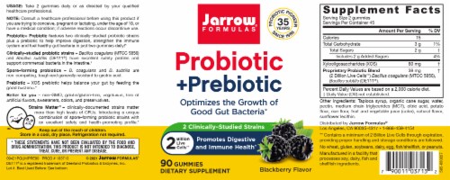Jarrow Formulas® Blackberry Flavor Probiotic + Prebiotic Gummies Perspective: front