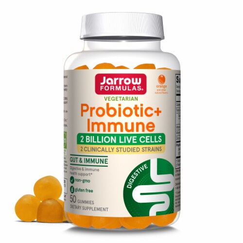 Jarrow Formulas® Orange Probiotic+ Immune Gummies Perspective: front