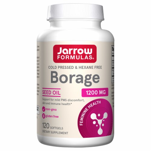 Jarrow Formulas® Borage 1200MG Dietary Supplement Softgels Perspective: front