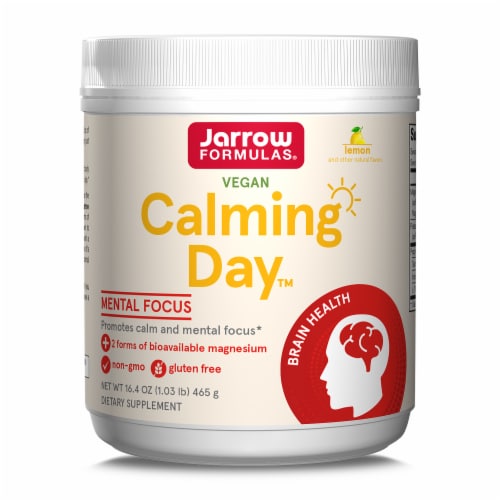 Jarrow Formulas® Calming Day™ for Mental Focus Lemon Flavor Powder Perspective: front