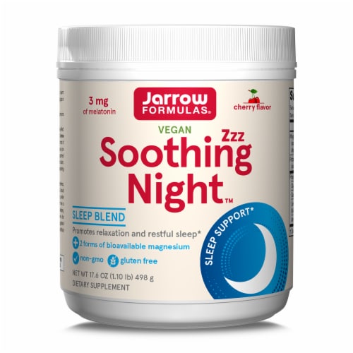 Jarrow Formulas® Soothing Night™ Sleep Blend Cherry Flavored Powder Perspective: front