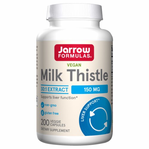 Jarrow Formulas® Milk Thistle 30:1 Extract Liver Support Veggie Capsules 150mg Perspective: front
