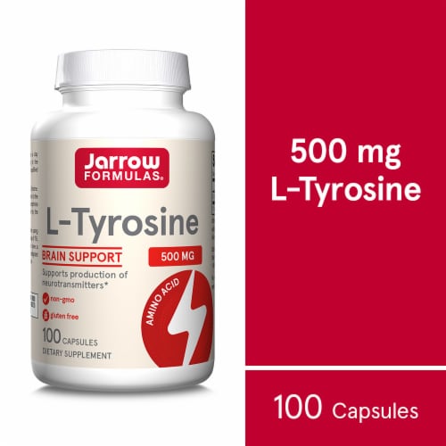 Jarrow Formulas® L-Tyrosine Amino Acid Brain Support Capsules 500mg Perspective: front