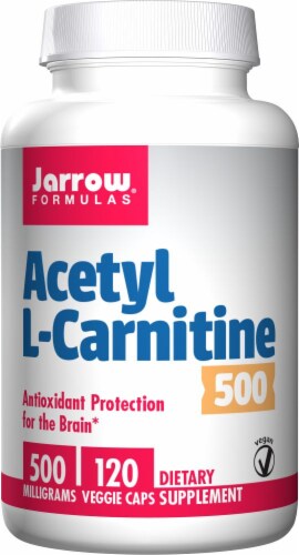 Jarrow Formulas Acetyl L-Carnitine 500 mg Veggie Capsules Perspective: front