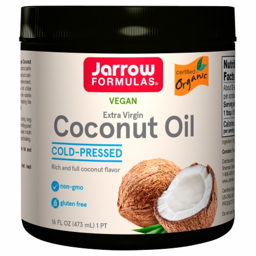 Jarrow Formulas Organic Extra Virgin Coconut Oil Perspective: front