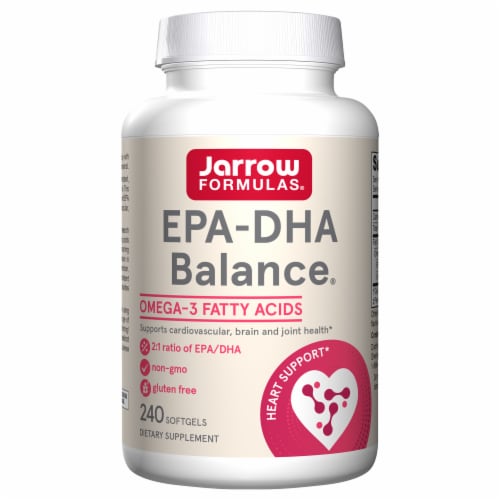 Jarrow Formulas® EPA-DHA Balance® Omega-3 Fatty Acids Heart Support Softgels 600mg Perspective: front