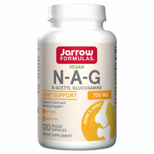 Jarrow Formulas® N-A-G Acytl Glucosamine Joint Support Veggie Capsules 700mg Perspective: front
