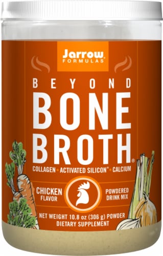 Jarrow Formulas Beyond Bone Broth Chicken Flavor Powdered Drink Mix Perspective: front
