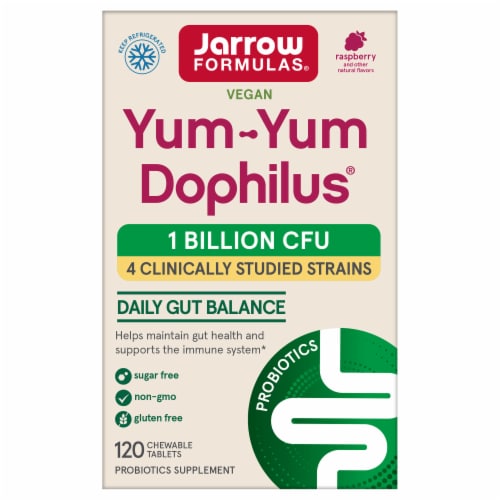 Jarrow Formulas Yum-Yum Dophilus® Natural Raspberry Perspective: front