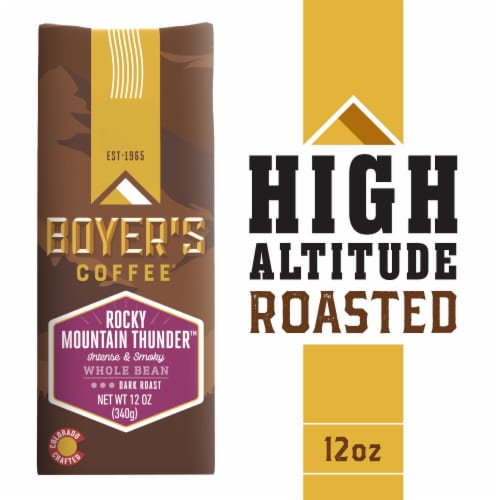 Boyer's Coffee™ Rocky Mountain Thunder Dark Roast Whole Bean Coffee Perspective: front