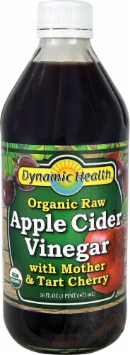 Dynamic Health  Organic Raw Apple Cider Vinegar with Mother & Tart Cherry Perspective: front