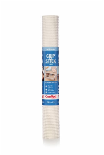 Grip-N-Stick Self-Adhesive Shelf Liner - White, 18 in x 4 ft - Foods Co.