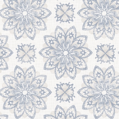 Con-Tact Brand Mandala Blue Shelf Liner - Antique Mandal Blue Perspective: front