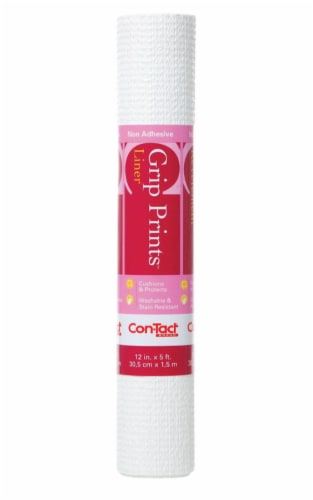 Con-Tact Brand Grip Prints 5 ft. L x 12 in. W White Non-Adhesive Shelf Liner - Total Qty: 6 Perspective: front