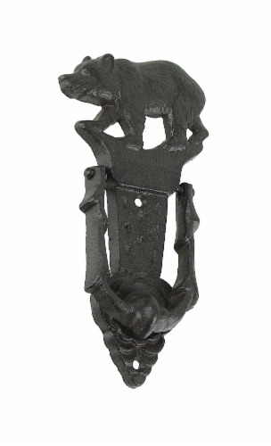 Cast Iron Rustic Black Bear Ornate Front Door Knocker