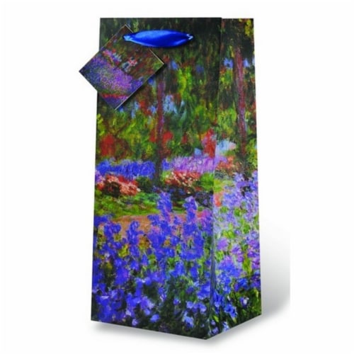 Wrap-Art 17531 Monet Garden in Giverny Wine Bottle Gift Bag Perspective: front