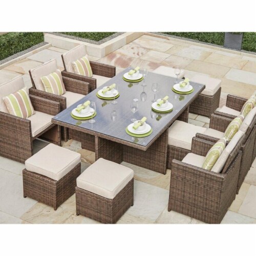 11 piece rattan online garden furniture set