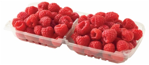 Fresh Red Raspberries - 12 OZ Clamshell Perspective: front