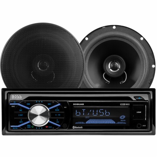BOSS Audio Vehicle Single DIN Bluetooth Stereo System w Full Range Speaker Pair 1 Piece King Soopers