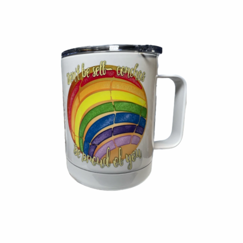 10oz Stainless Steal Coffee Cup - Rainbow Concha - Dont Be Self