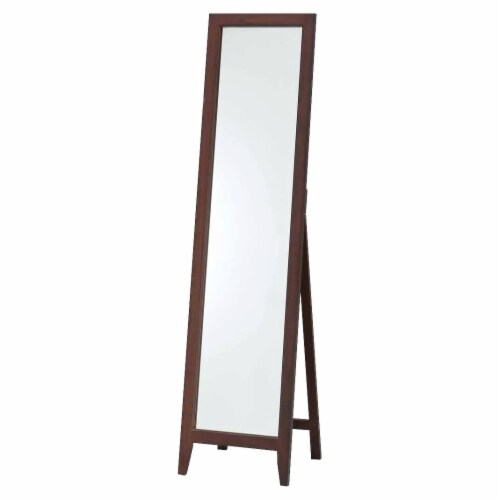 Pilaster Designs - Walnut Finish Solid Wood Frame Floor Mirror Perspective: front