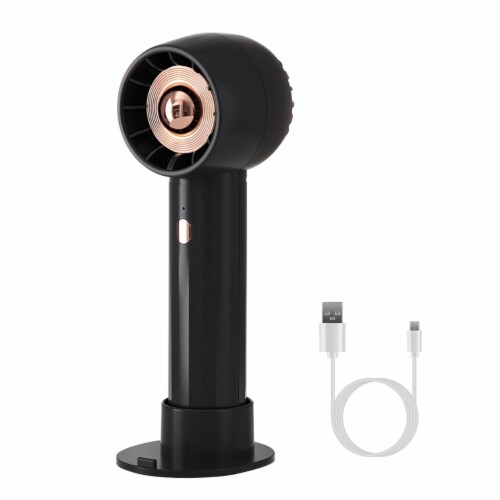 Portable Handheld Fan Rechargeable Pocket Personal Fan Quiet Desk Phone Holder Fan with 3 Perspective: front