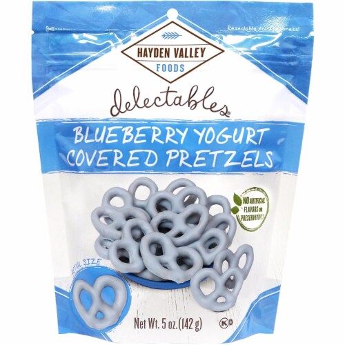 Hayden Valley Foods Blueberry Yogurt Covered Pretzels 5 oz Resealable Bag, Pack of 1 Food 4 Less