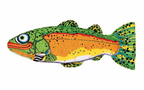 Fat Cat Multicolored Trout Canvas Dog Toy Large Total Qty 1