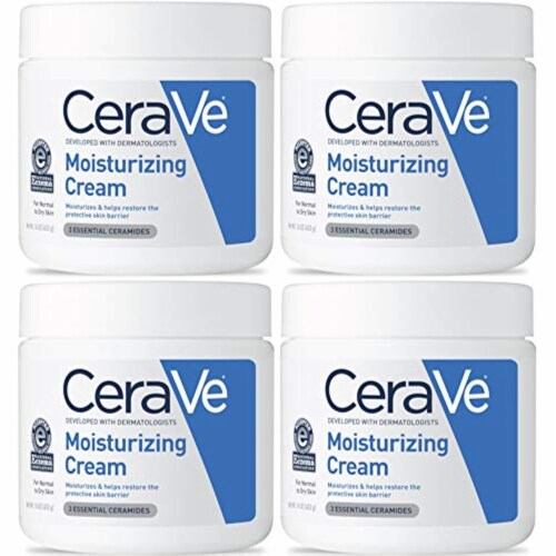 CeraVe Moisturizing Cream, 16 Ounces each (Value Pack of 4) Perspective: front