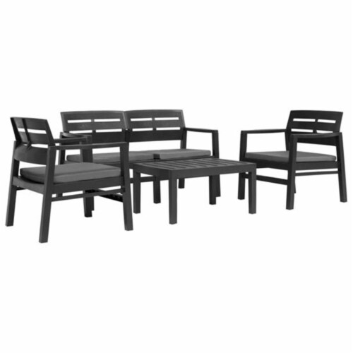 OnlineGymShop CB21348 Outdoor Furniture Set - Anthracite - 4 Piece Perspective: front