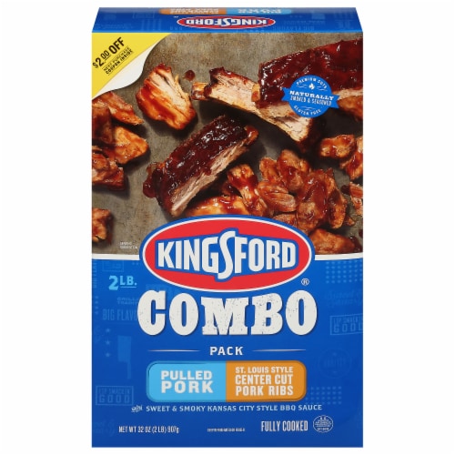 Kingsford® Pulled Pork & St. Louis-Style Center Cut Pork Ribs Combo Pack Perspective: front